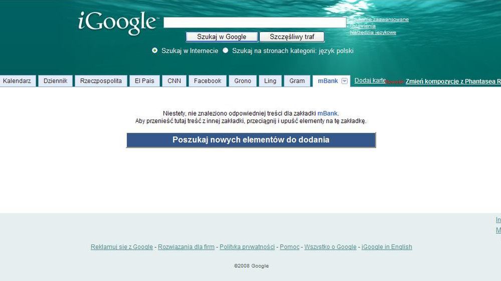 Jak dodać pełne strony internetowe do iGoogle 1