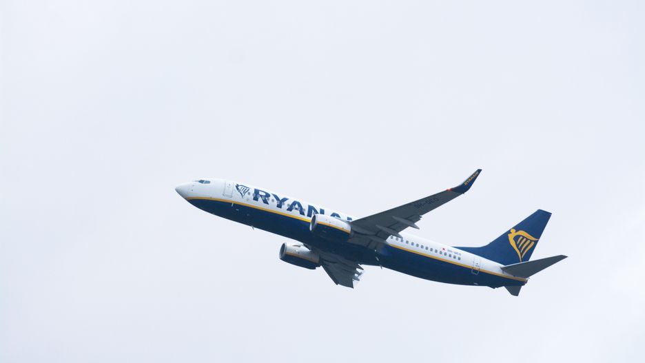 general view of a Ryanair airplane is departing from Cologne &amp; Bonn airport in Cologne, Germany on January 30, 2023 as Ryanair reports making profits during the pandemic (Photo by Ying Tang/NurPhoto via Getty Images)