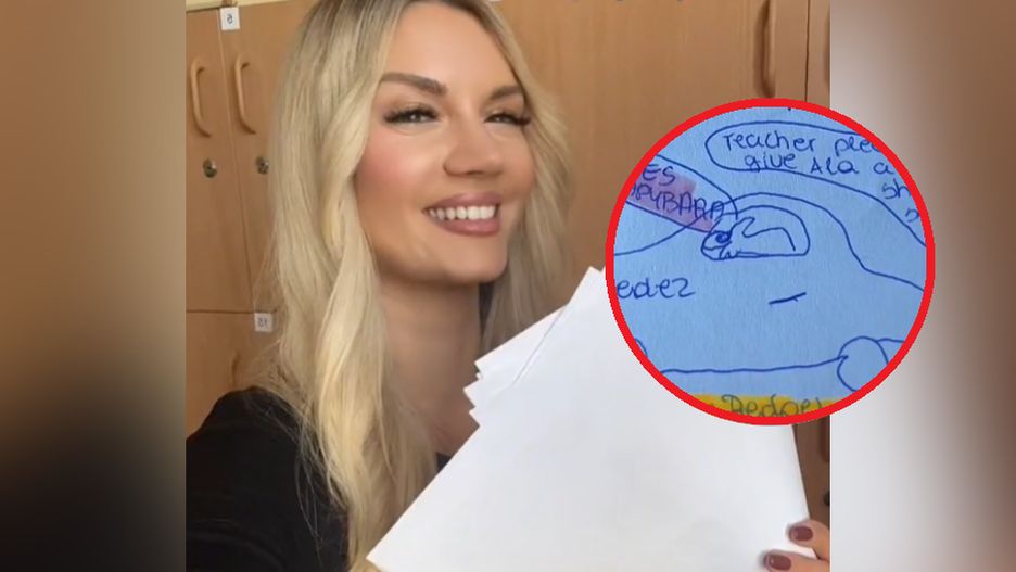 Nauczycielka pokazała odpowiedzi z zadania dla chętnych