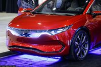 Na zdjęciu prototyp samochodu elektrycznego Izera zaprezentowany w styczniu 2023 roku