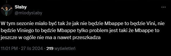 Kibice Realu Madryt zawiedzeni postawą Kyliana Mbappe