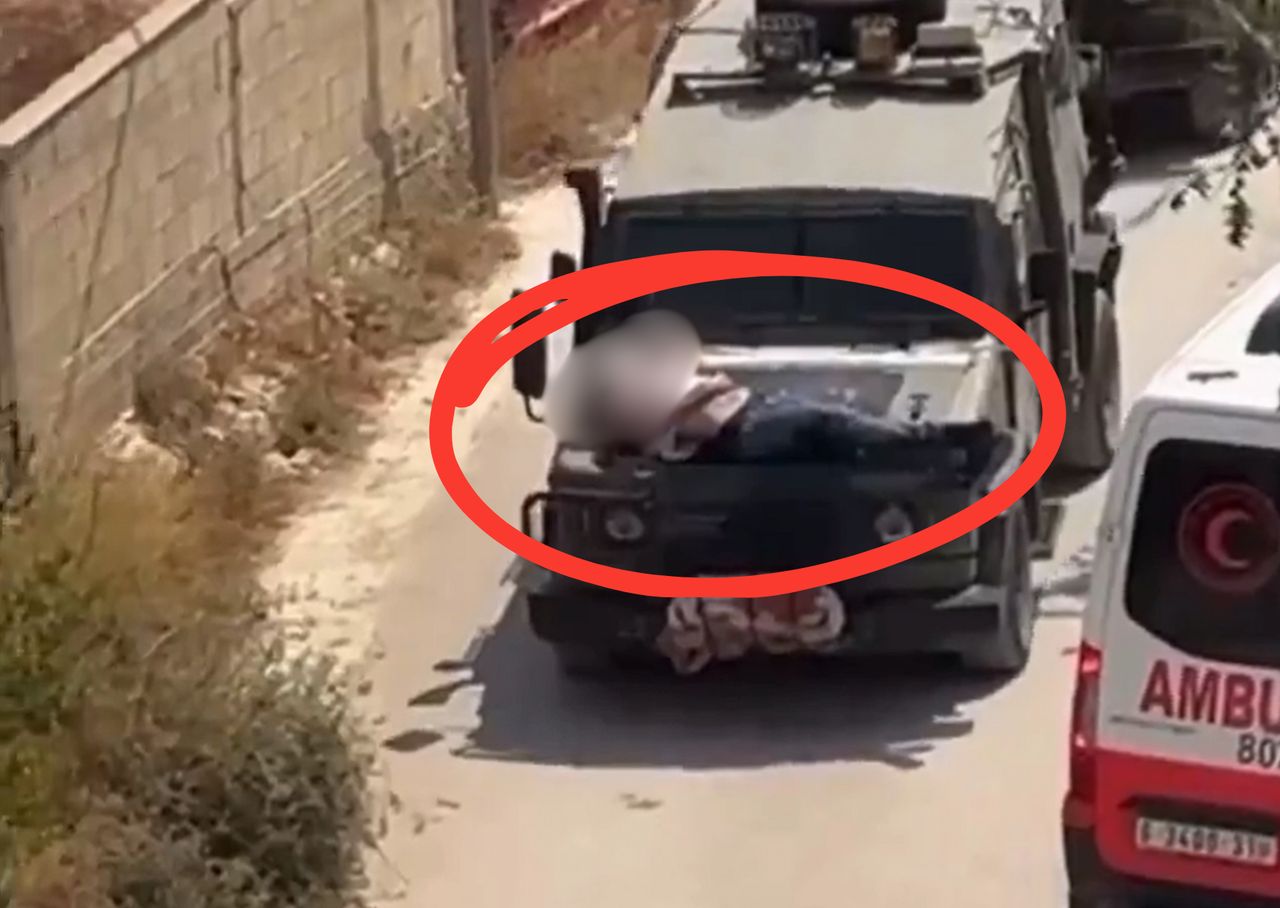 They tied the injured Palestinian to the car's hood. The Israeli army responds.