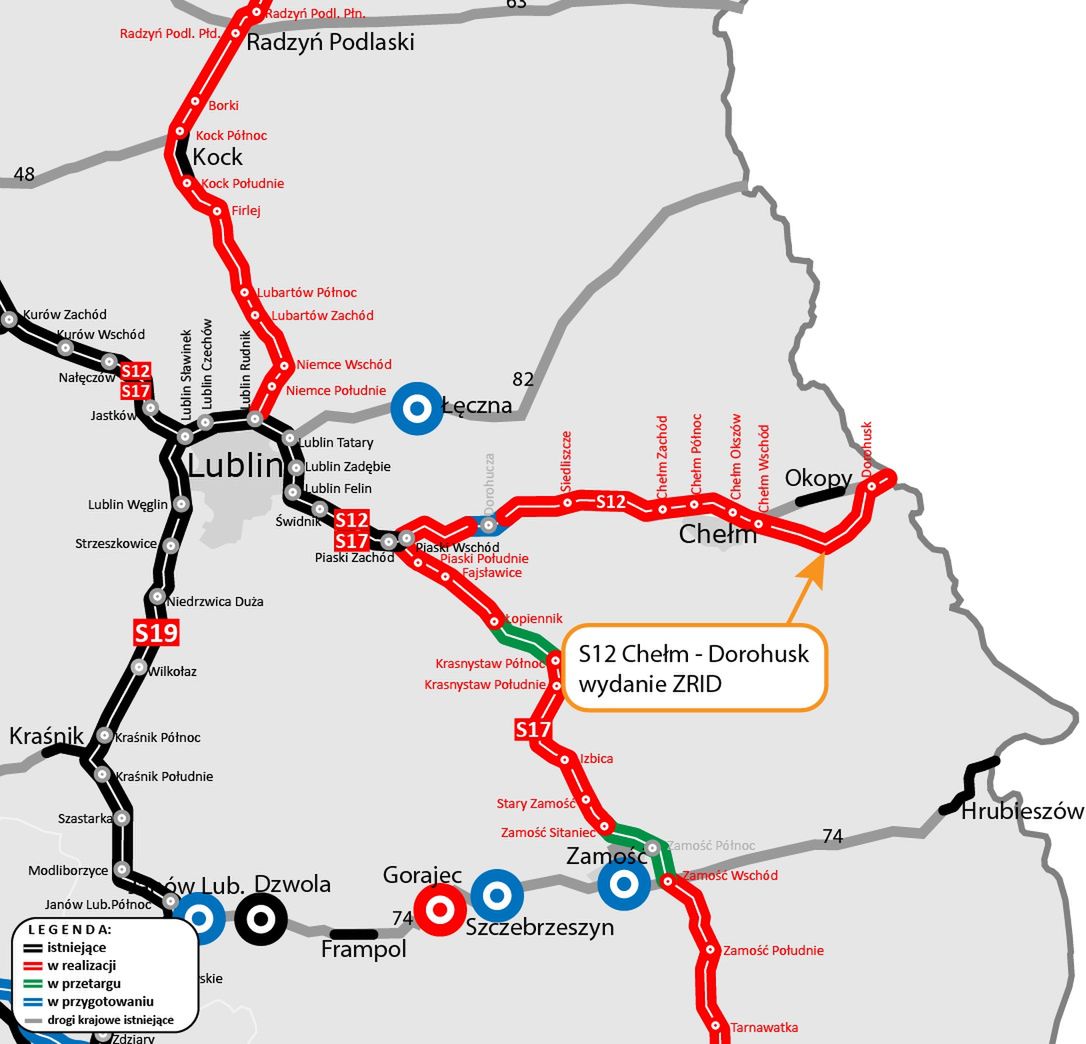 Mapa inwestycji drogowej