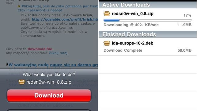 Menedżer ściągania plików dla Safari 1
