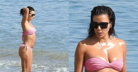 48-letnia Eva Longoria eksponuje umięśnioną sylwetkę na plaży w Marbelli (ZDJĘCIA)