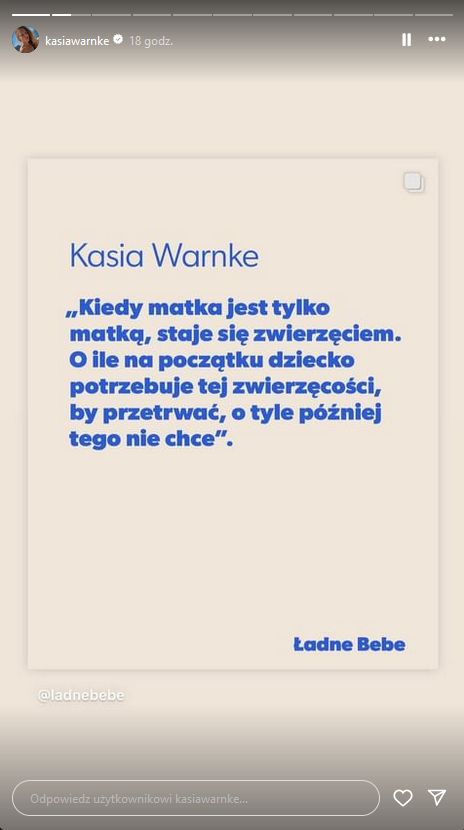 Katarzyna Warnke o macierzyństwie