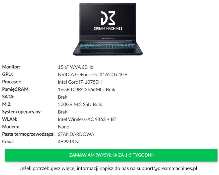 Dream Machines G1650Ti-15PL – test laptopa, czyli Core i7-10750H i GTX 1650 Ti w akcji 3