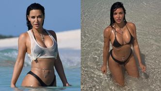 Instagram KONTRA rzeczywistość: Kim Kardashian pręży się W BIKINI na plaży (ZDJĘCIA)