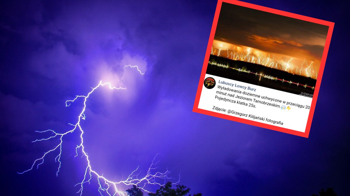 Niezwykła burza sfotografowana nad Jeziorem Tarnobrzeskim