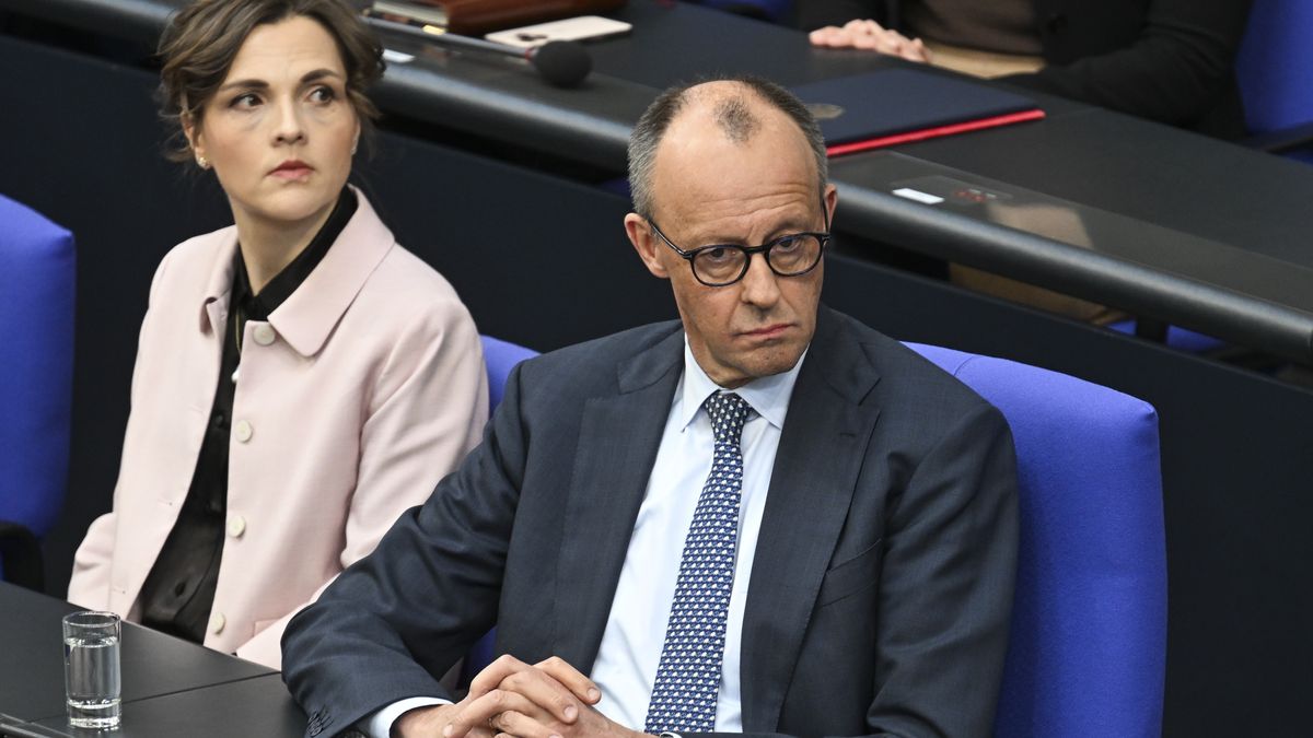 BERLIN, GERMANY - MARCH 25: Friedrich Merz, Chancellor of Germany, attends a session of the German Federal Parliament (Bundestag) and answers questions addressed to him in Berlin, Germany on March 25, 2026. (Photo by Halil Sagirkaya/Anadolu via Getty Images)