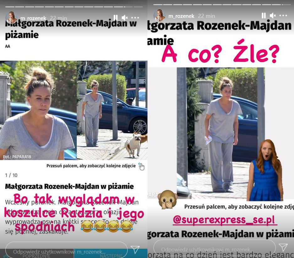Małgorzata Rozenek komentuje zdjęcia paparazzi