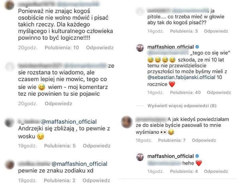 Maffashion odpowiada internautom "wróżącym" jej rozstanie z Sebastianem Fabijańskim 