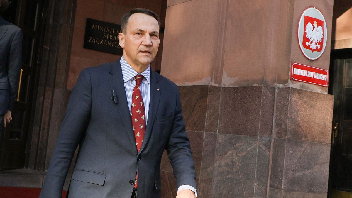 Warszawa, 06.11.2024. Minister Spraw Zagranicznych Radosław Sikorski podczas briefingu prasowego przed siedzibą Ministerstwa Spraw Zagranicznych w Warszawie, 6 bm. Spotkanie dot. wyborów prezydenckich w Stanach Zjednoczonych Ameryki. (jm) PAP/Paweł Supernak