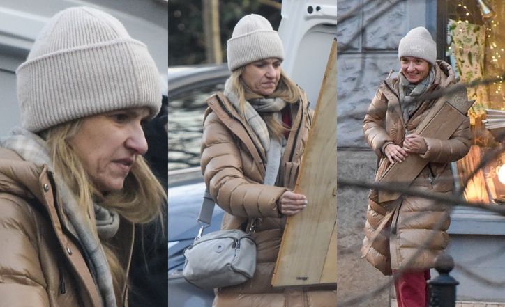 Joanna Koroniewska załatwia sprawunki w centrum Warszawy