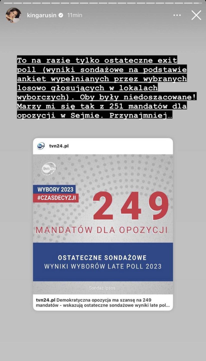 Kinga Rusin emocjonuje się reakcją zagranicznych mediów na wyniki wyborów