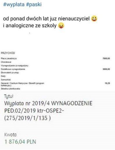 Była nauczycielka pokazała różnice w wynagrodzeniach
