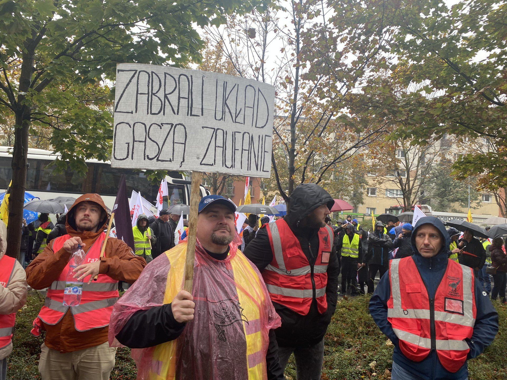 Protest pracowników Enea w Poznaniu