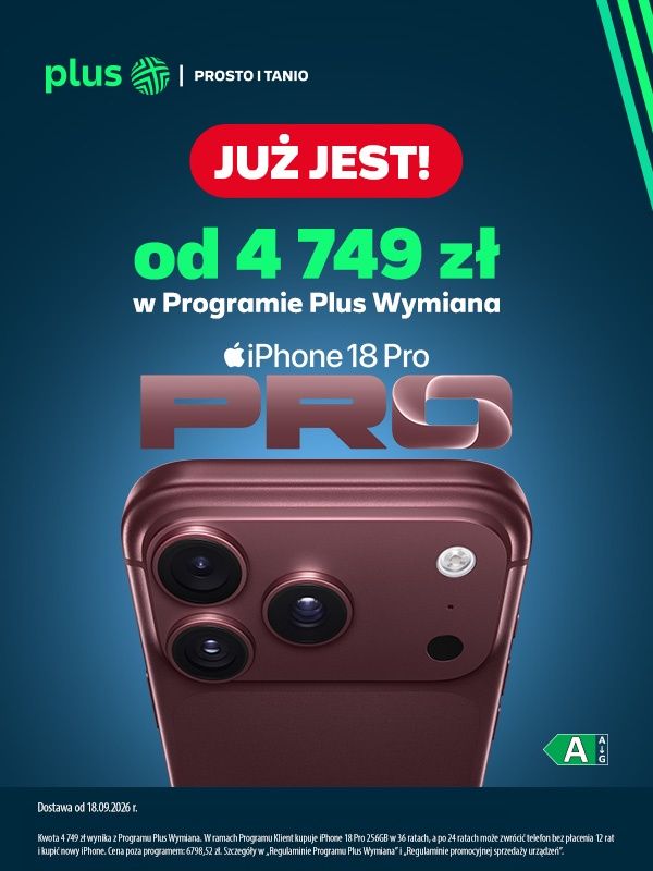 Najnowszy iPhone 18 Pro już w przedsprzedaży w Plusie