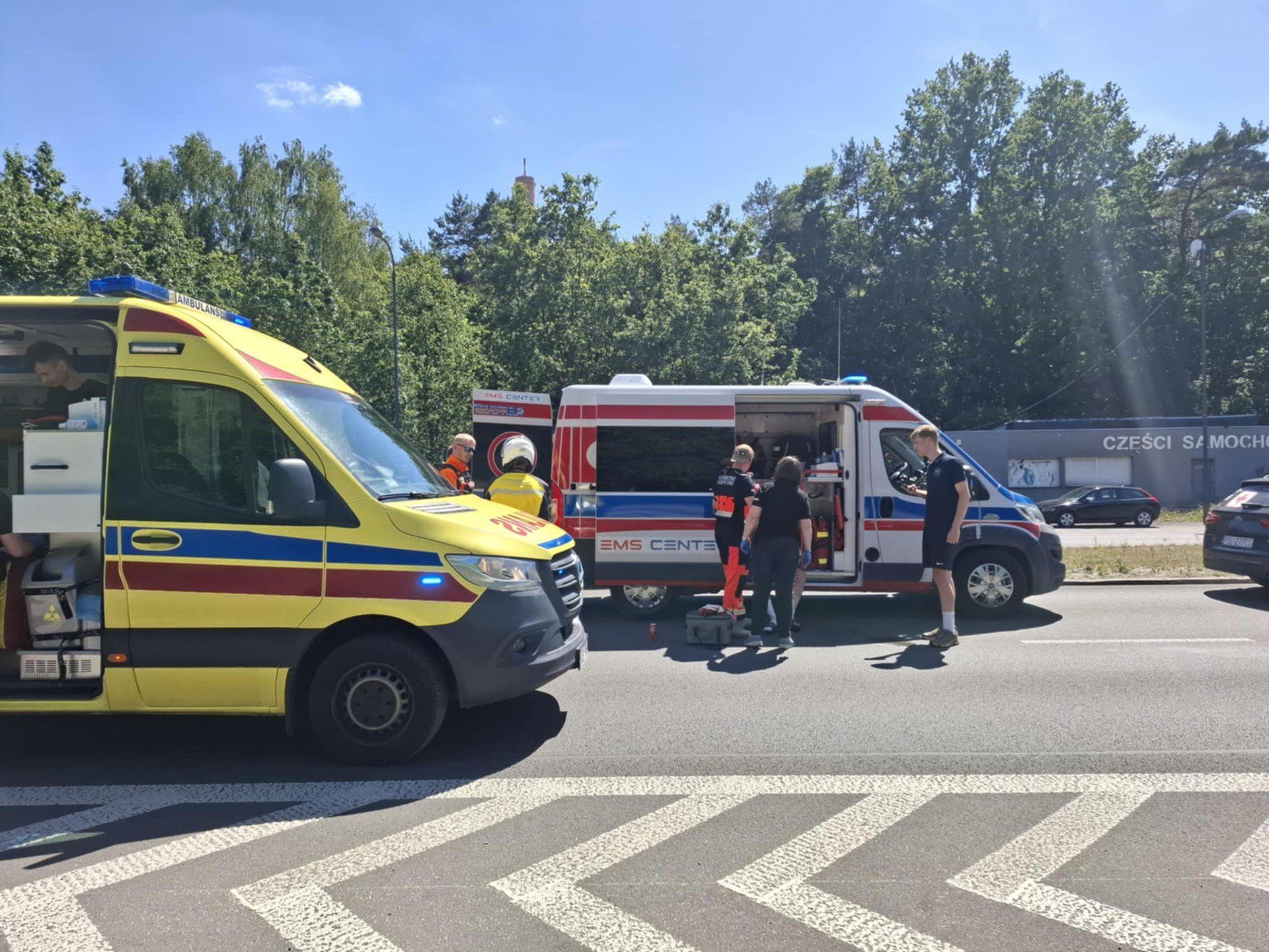 Wypadek na wyścigu kolarskim