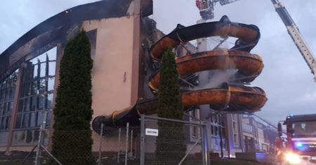 Nocny pożar w Sędziszowie. Spłonął budynek basenu