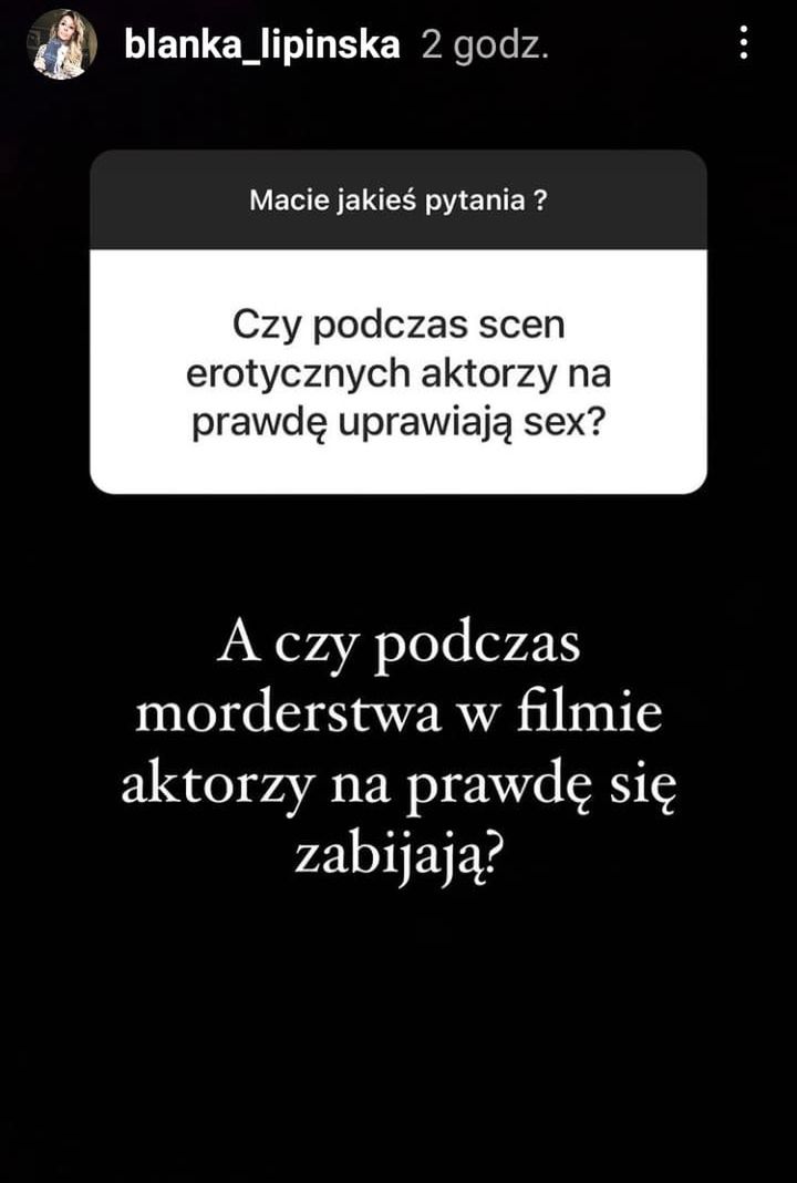 InstaStories Blanki Lipińskiej