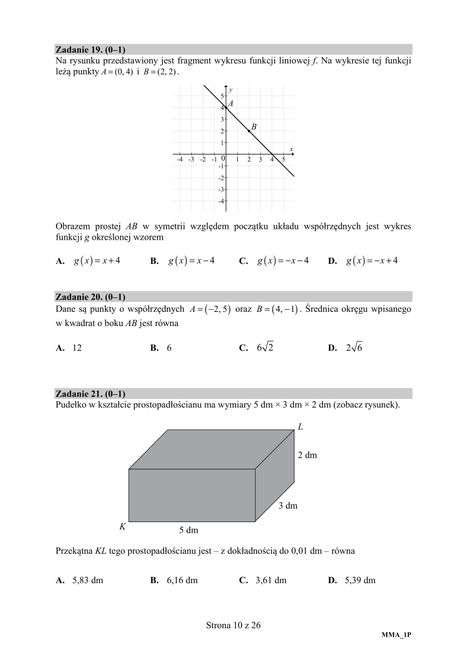 Matura z matematyki 2019