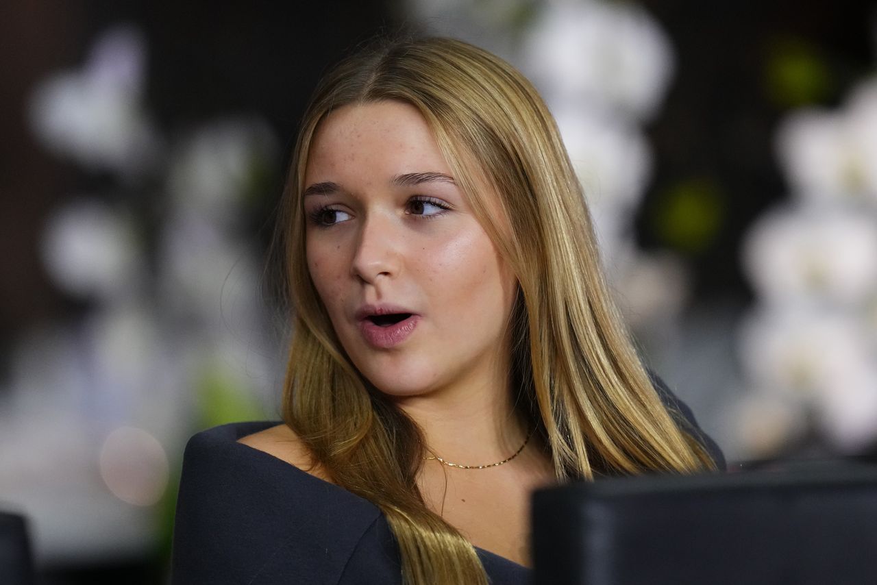 FORT LAUDERDALE, FLORIDA - OCTOBER 25: Harper Beckham, daughter of David and Victoria Beckham, looks on prior to the match between Inter Miami and Atlanta United during round one of the 2024 MLS Playoffs at Chase Stadium on October 25, 2024 in Fort Lauderdale, Florida. (Photo by Rich Storry/Getty Images)