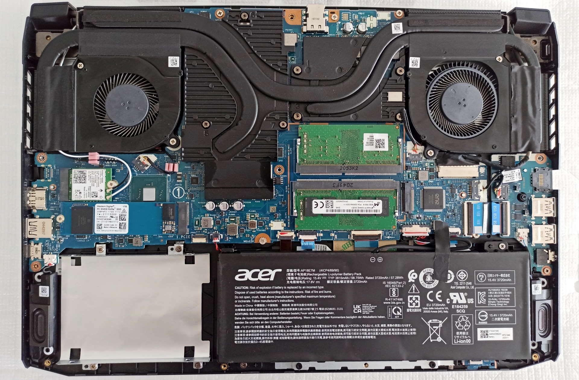 Acer Nitro 5 - układ chłodzenia