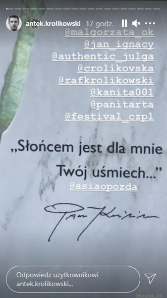 Napis na nagrobku Pawła Królikowskiego