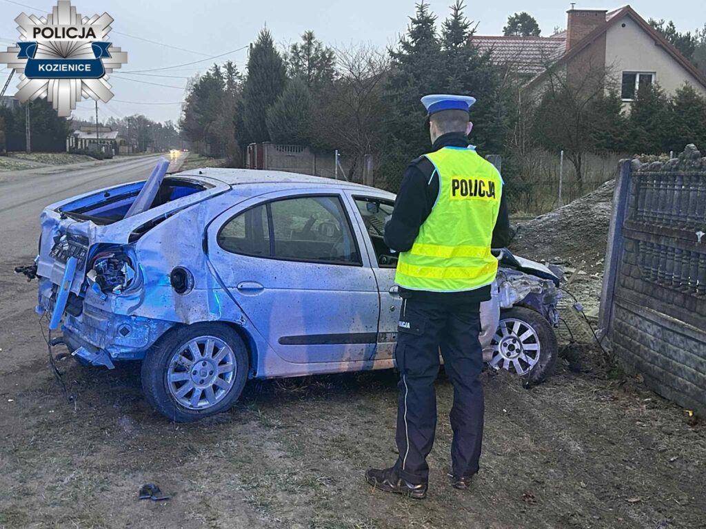Łuczynów: 22-latek stracił panowanie i staranował ogrodzenie