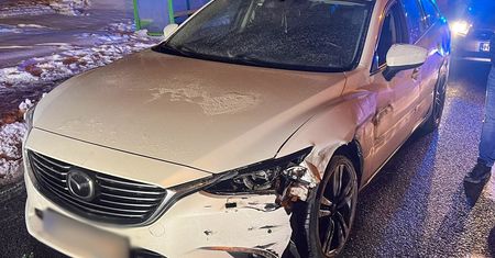 Chciał tak dojechać do Norwegii. Nie tylko stan auta był problemem