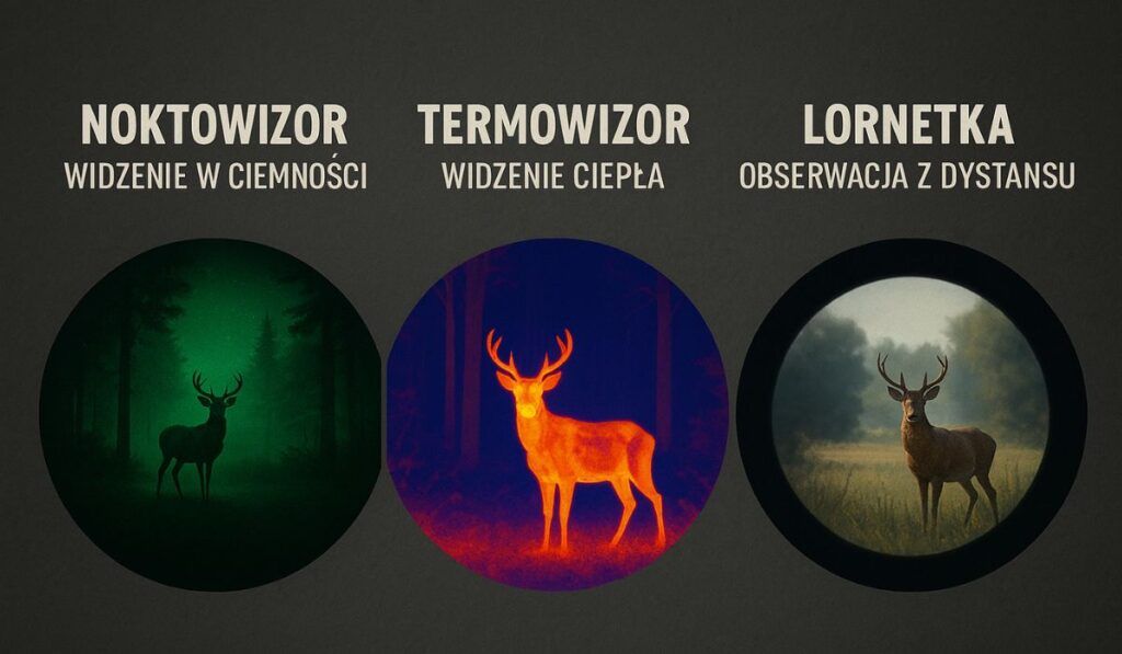 noktowizor termowizor lornetka - porównanie obrazu
