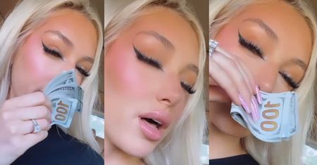 Caroline Derpienski INHALUJE SIĘ DOLARAMI i relacjonuje wizytę w ŁAZIENCE SŁUŻBY po powrocie do Miami (ZDJĘCIA)