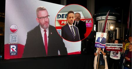 Tłumaczył się po oburzeniu Brauna. Wyniósł rekwizyt ze studia