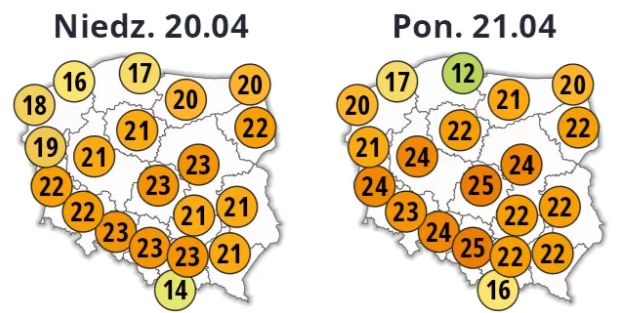 Jaka pogoda w Wielkanoc 2025?