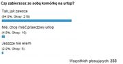 Podsumowanie ankiety "Czy zabierzesz ze sobą komórkę na urlop?"