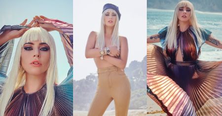 Lady Gaga tarza się po plaży na okładce amerykańskiego "Elle"