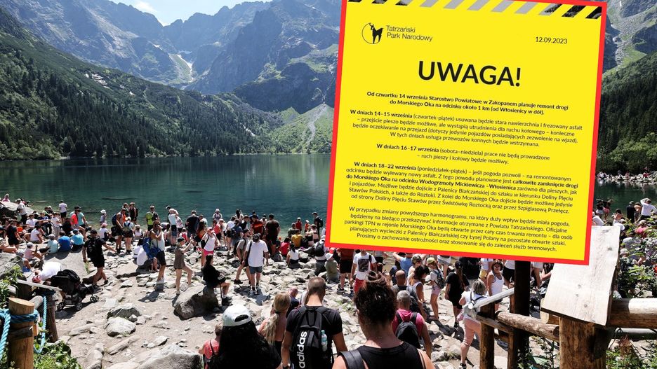 Morskie Oko. Droga będzie zamknięta. Turystów czekają utrudnienia