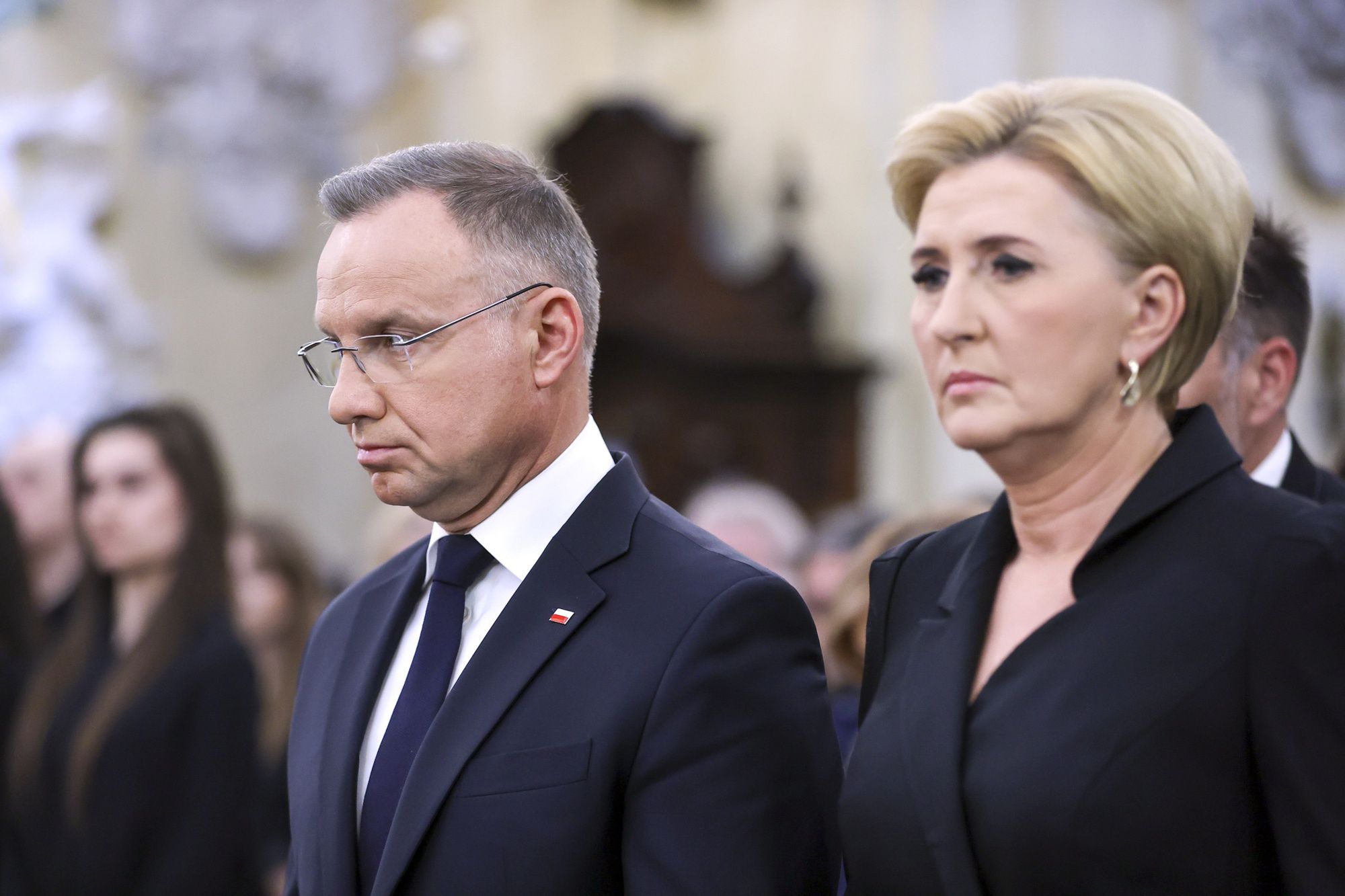 Agata i Andrzej Dudowie na pogrzebie Jacka Zielińskiego