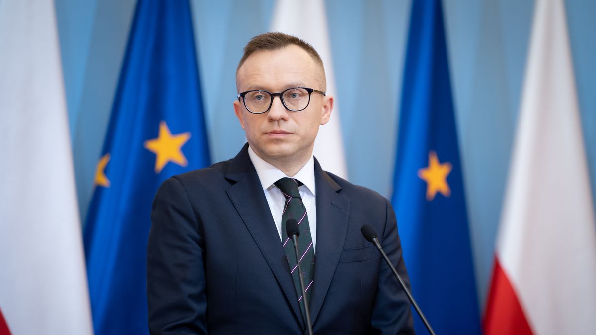 Polish Deputy Finance Minister Artur Sobon during a press conference with Polish Prime Minister in Warsaw, Poland, on March 24, 2022 (Photo by Mateusz Wlodarczyk/NurPhoto via Getty Images)