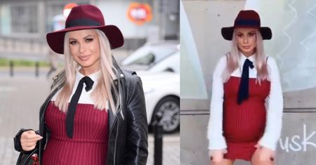 Paula Tumala w zaawansowanej ciąży pozuje fotoreporterom przed luksusowym butikiem. "Niejedna popłynie tu z pieniążkiem" (ZDJĘCIA)
