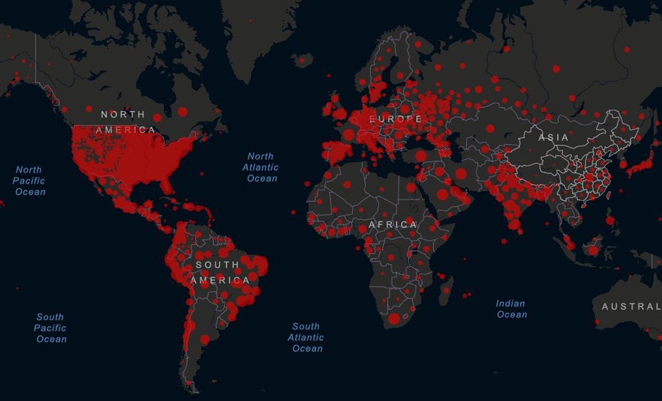 Mapa koronawirusa pokazuje kolejne rekordowe liczby. WHO: dziennie umiera 5 tys. osób