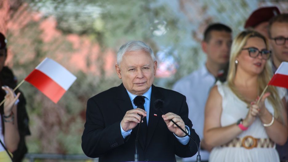Prezes PiS Jarosław Kaczyński w Uniejowie
