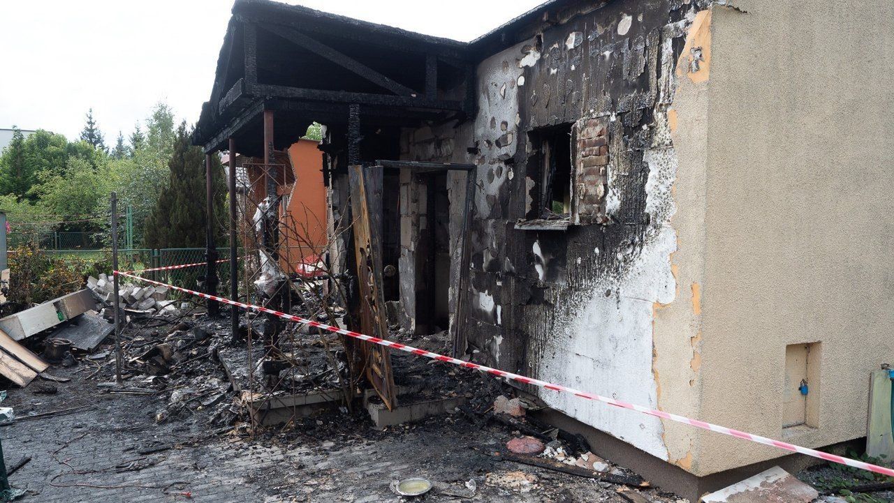 Pożar domu jednorodzinnego w Kobylcu