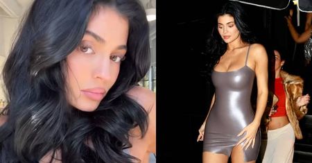 Kylie Jenner odsłania zgrabne nogi, paradując w lateksowej mini. Petarda?