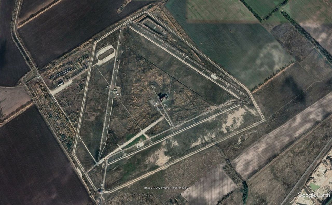 Radar pozahoryzontalny 29B6 w Mordowii, zdjęcie satelitarne