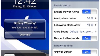 PowerAlerter - więcej powiadomień o stanie baterii w iOS 1