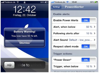 PowerAlerter - więcej powiadomień o stanie baterii w iOS