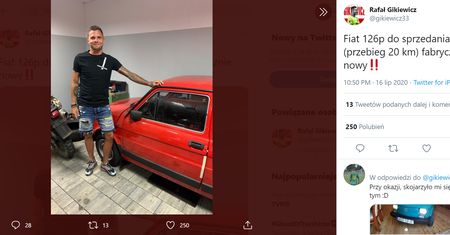 Fabrycznie nowy Maluch na sprzedaż. Auto zachwala Rafał Gikiewicz