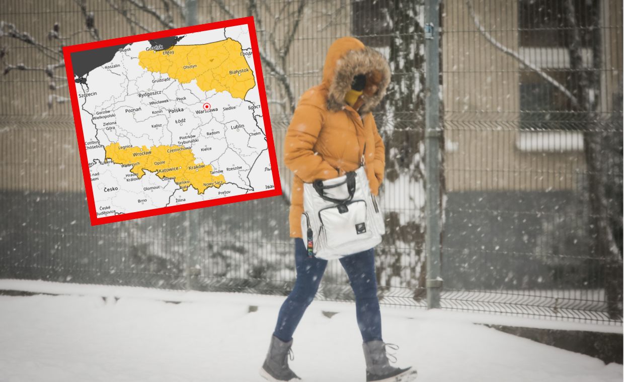 Silny mróz i oblodzenie – żółte alerty w Polsce
